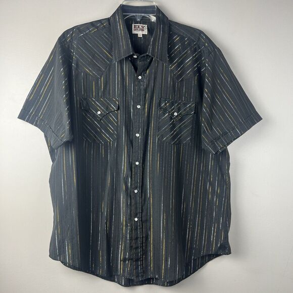 Vintage Ely Cattleman Pinstripe Pearl Snap Men’s Shirt Size XL Western Cowboy - Picture 1 of 5